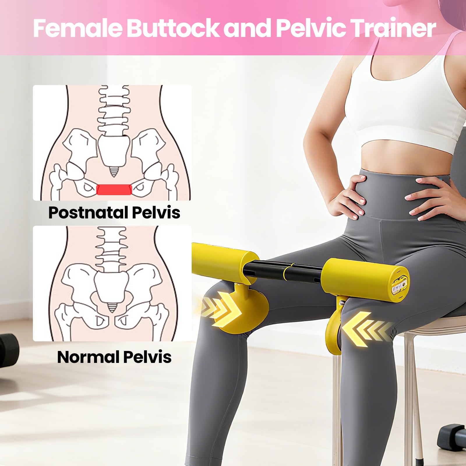 auvstar Beckenbodentrainer Donna Attrezzo, Attrezzo Interno Coscia e Allenamento Delle Braccia (25-30 libbre), Adatto per uso Domestico, in Ufficio e in Viaggio Attrezzatura per il Fitness
