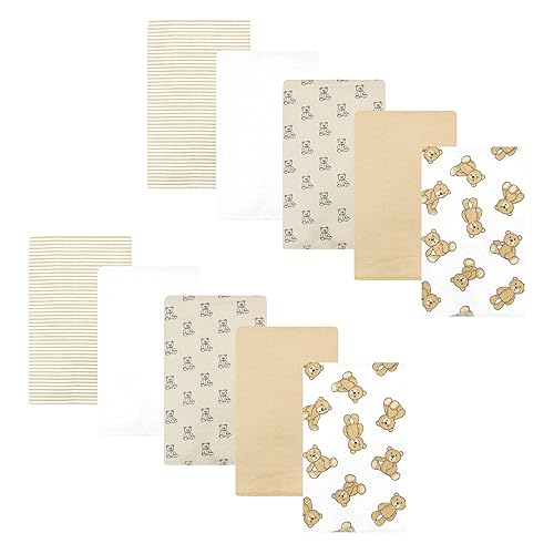 Hudson Baby Paños unisex de franela de algodón para bebé, 10 unidades, talla única