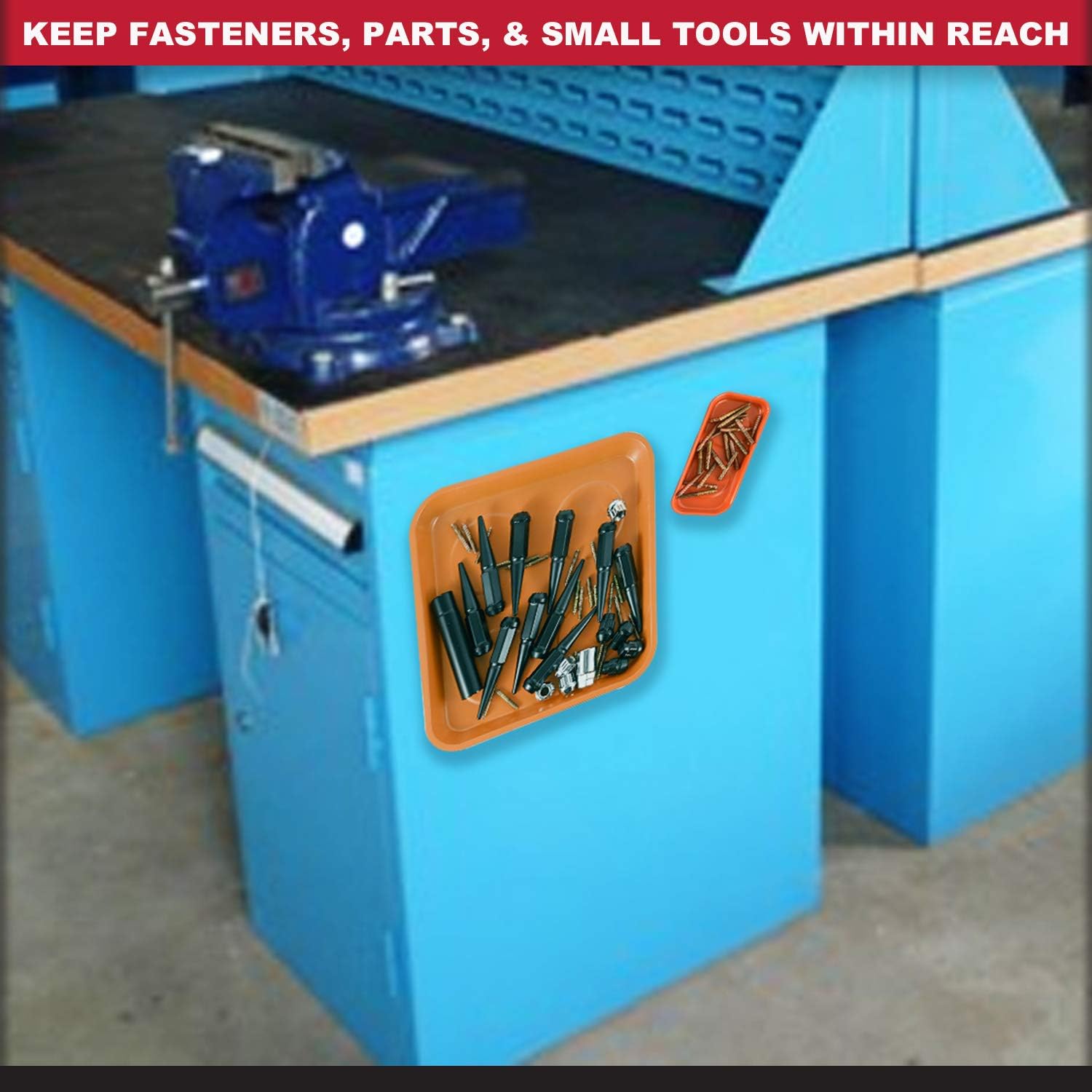 4-Piece Magnetic Tray Holder for Socket Screw Nuts Bolts Metal Parts Stainless Steel Magnet Tool Organization : Automotive