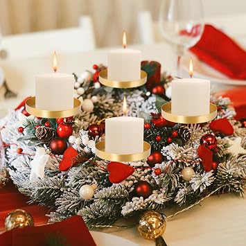 Pack of 4 Advent Wreath Candle Holders 8 cm Retro Candle Holder