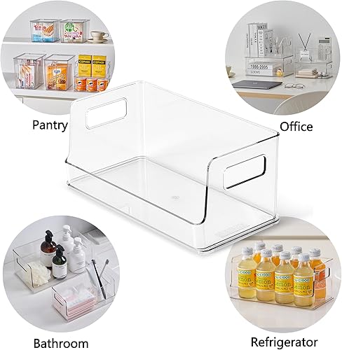 Miniatura 6 de vacane Contenedores de almacenamiento apilables de 13 pulgadas de ancho con frente abierto, estante de almacenamiento de toallas, cesta organizadora