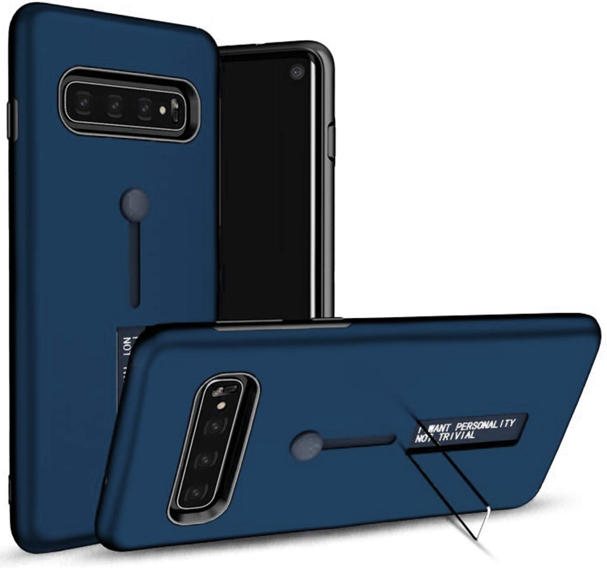 S10 Plus Case with Kickstand - Samsung Galaxy S10 Plus Case - Full Body Cover Case Shockproof for S10 Plus Phone Case Ultra Slim Rugged Armor (Blue, S 10 Plus)