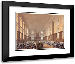 ArtDirect Frederick Mackenzie 24x20 Black Modern Framed and Double Matted Art Print Titled Writing School, Christ's Hospital