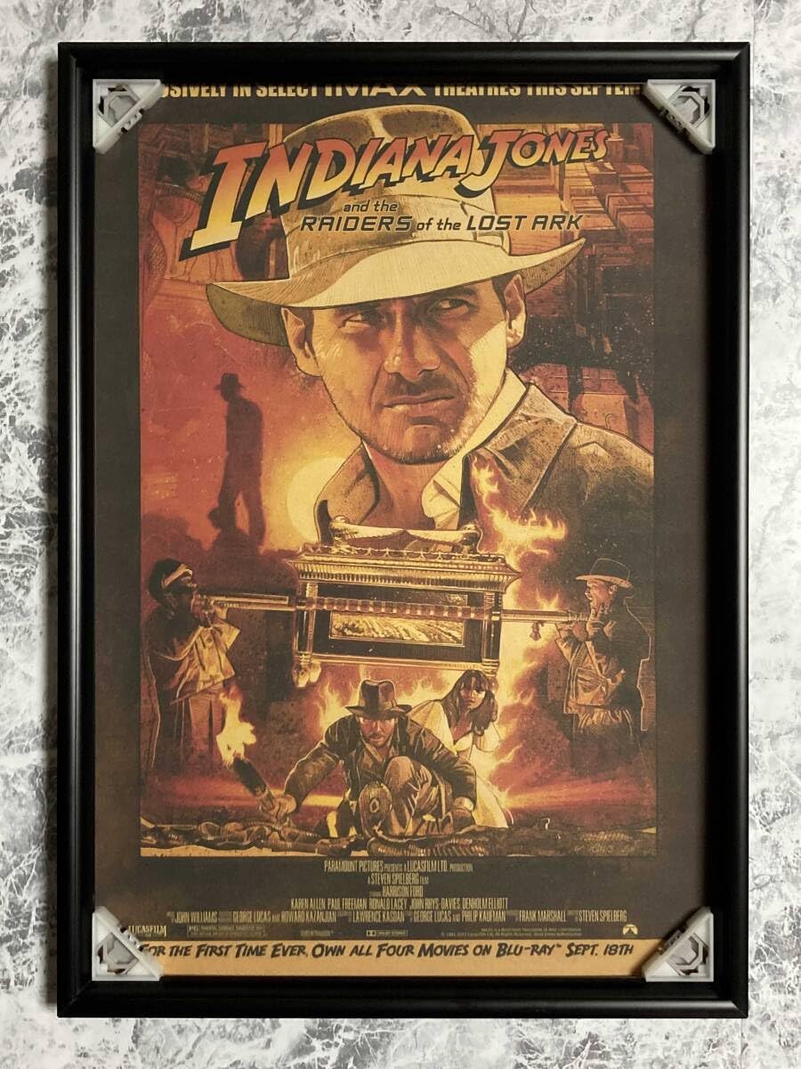 【額縁付き】 Indiana Jones（インディジョーンズ） A2ポスター Amazon.co.jp: 「インディ・ジョーンズ レイダース 失われた聖櫃