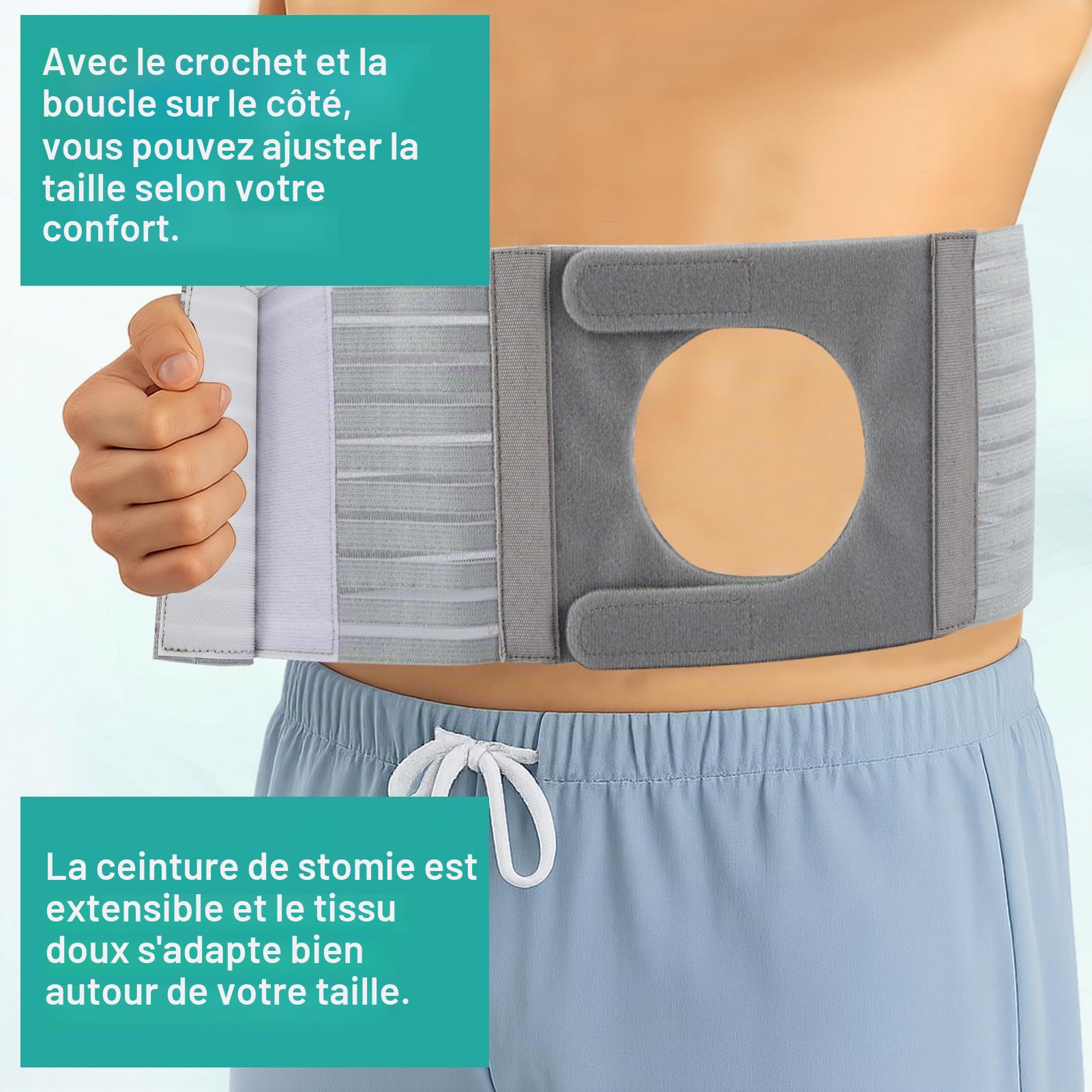 1 PCS Ceinture De Stomie Pour Homme & Femme, Ostomy Belt Gris Foncé de 13 cm de Large, Ceinture De Maintien Pour Le Soutien De Sac De Colostomie Prévenir Hernie Parastomal, M | Bandage de stomie réglable, universel, protection de ceinture de colostomie, a