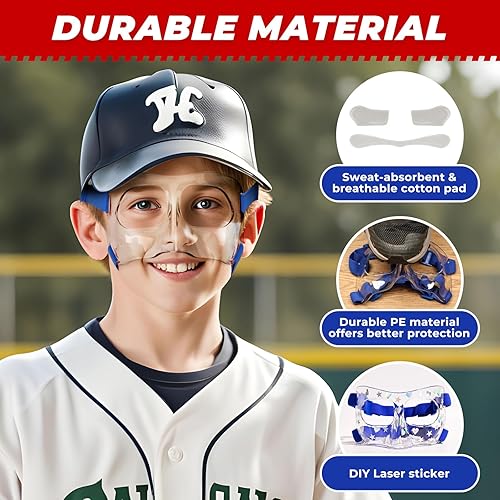 Miniatura 5 de WR01A Protector de nariz para niños para nariz rota niños niñas ajustable máscara facial para baloncesto fútbol deportes con acolchado de espuma