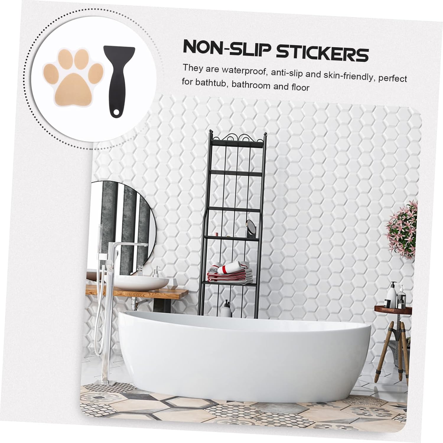 Cartoon Bathtub Sticker Bathroom Non-Slip Stickers for Boys and Girls Easy Peel Off