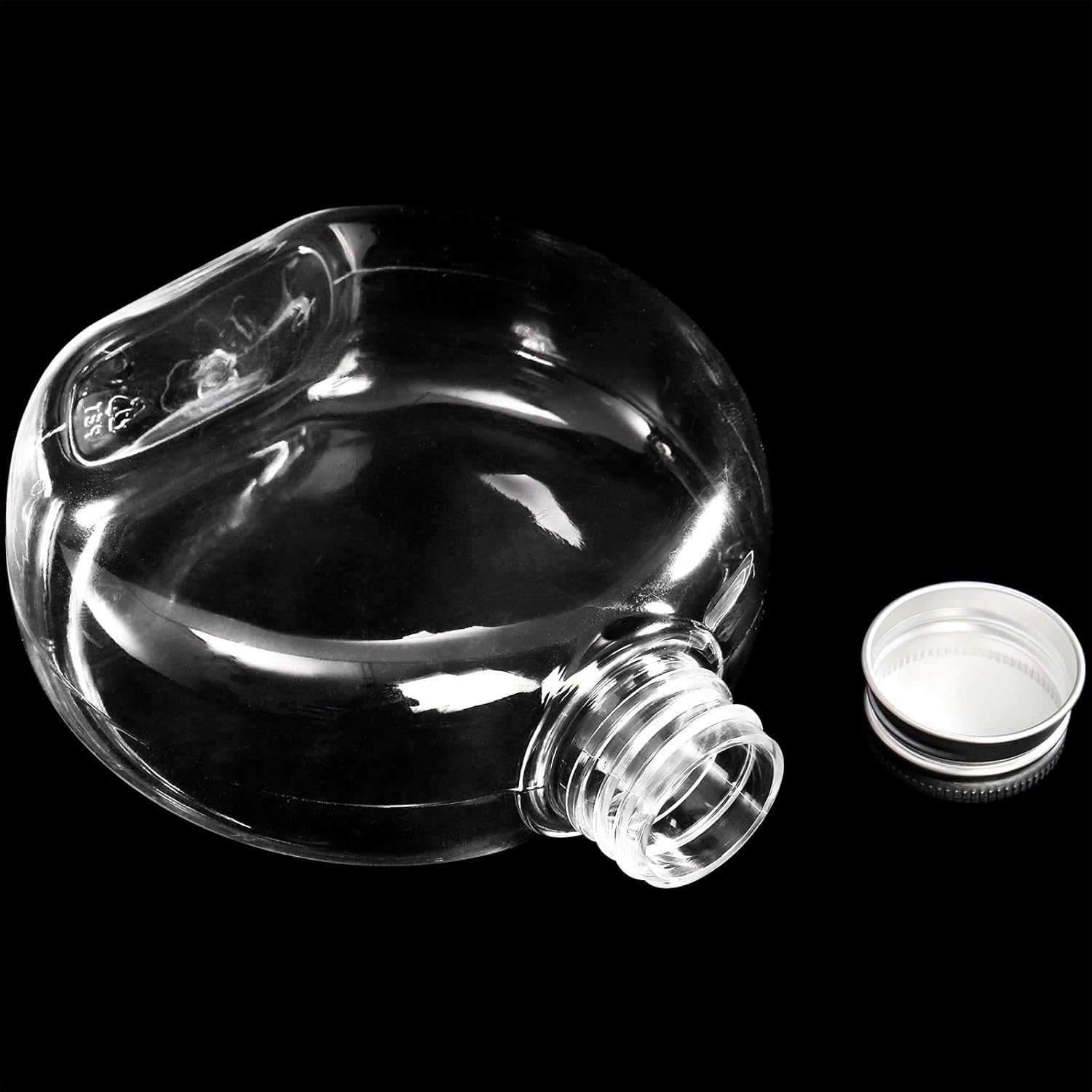 Elsjoy 24 Pack 10 oz Plastic Juice Bottles with Caps, Small Flat Plastic Bottles Reusable Clear Empty Beverage Containers, Leak Proof