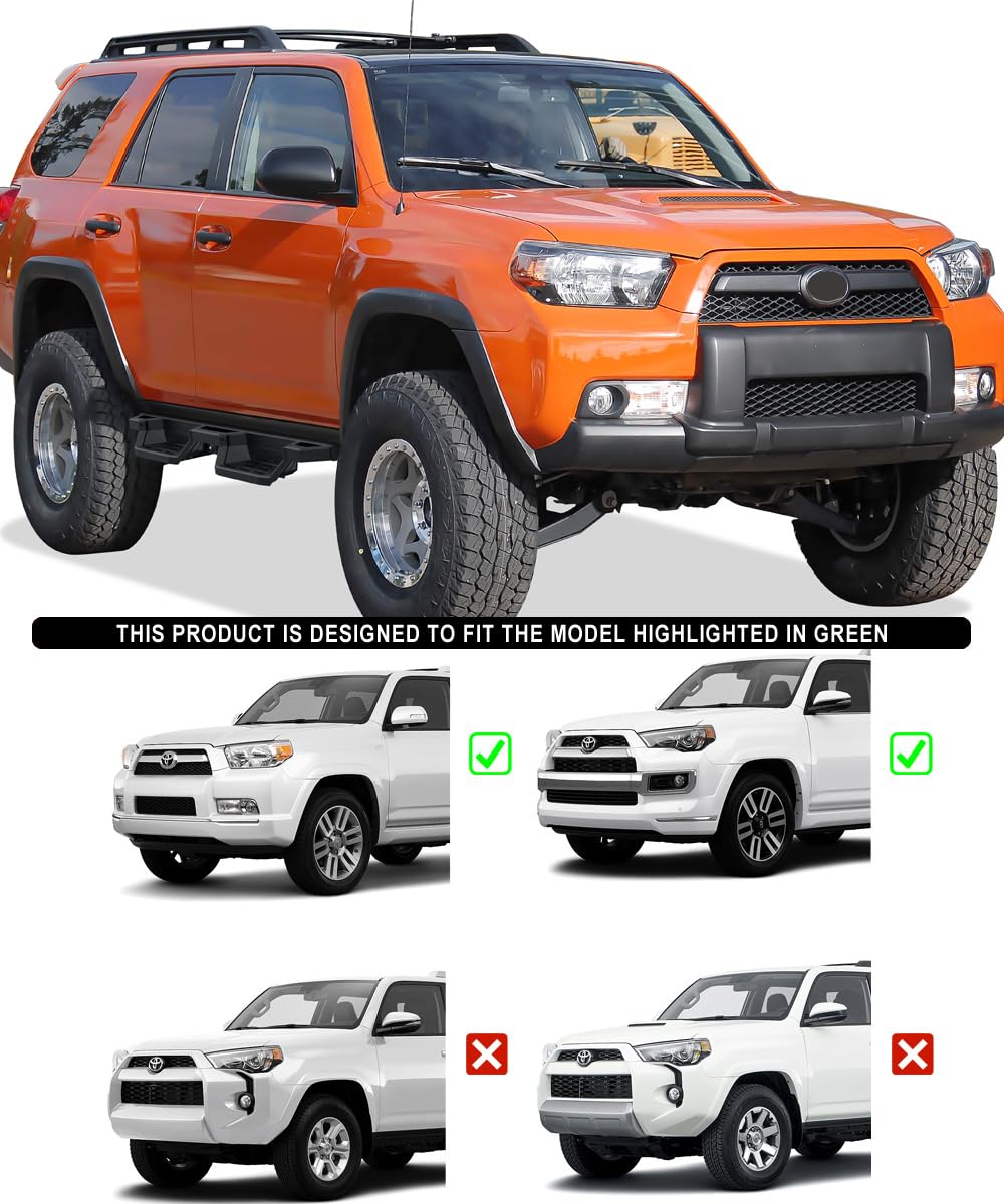 APS 304 Stainless Steel 6.5in Nerf Bars Pocket Steps Square Tube Rocker Guards Compatible with Toyota 4Runner Limited 10-24