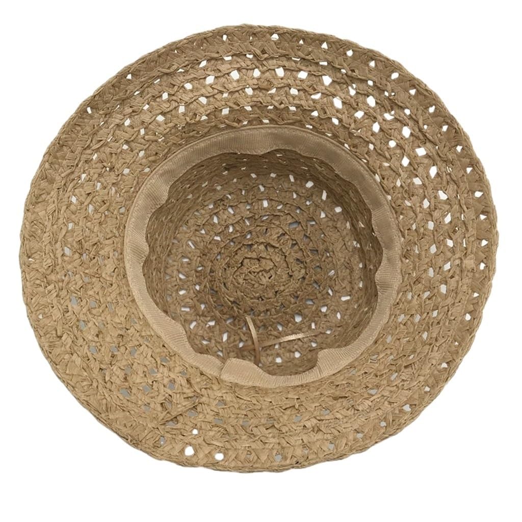 Cappello da Pescatore con sommità Piatta Cava in Rafia Imitazione Cappello di Paglia Cappello di Paglia di Carta Cappello da Vaso for Esterni Cappello di Paglia Cappello da Sole