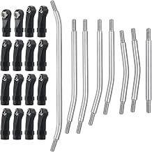 8 Pieces Stainless Steel High Freedom Suspension Tie Rod Set Steering Link for 1/10 Element Enduro Ecto Trail RC Climbing Car Upgrade Parts