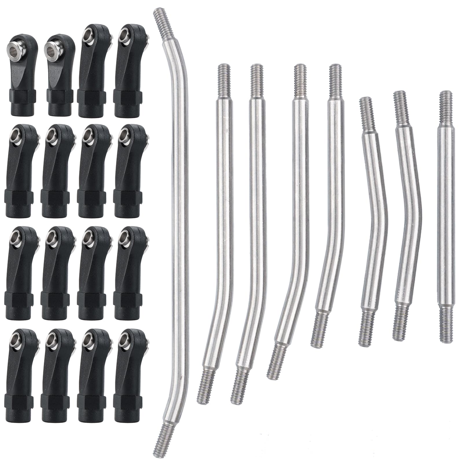 RCLIONS Stainless Steel High Clearance Suspension Links Linkage for 1/10th Element Enduro ECTO/Zuul Upgrade Parts