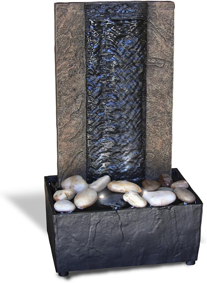 Cascading Rain Wall LED Tabletop Water Fountain with Adapter (included)