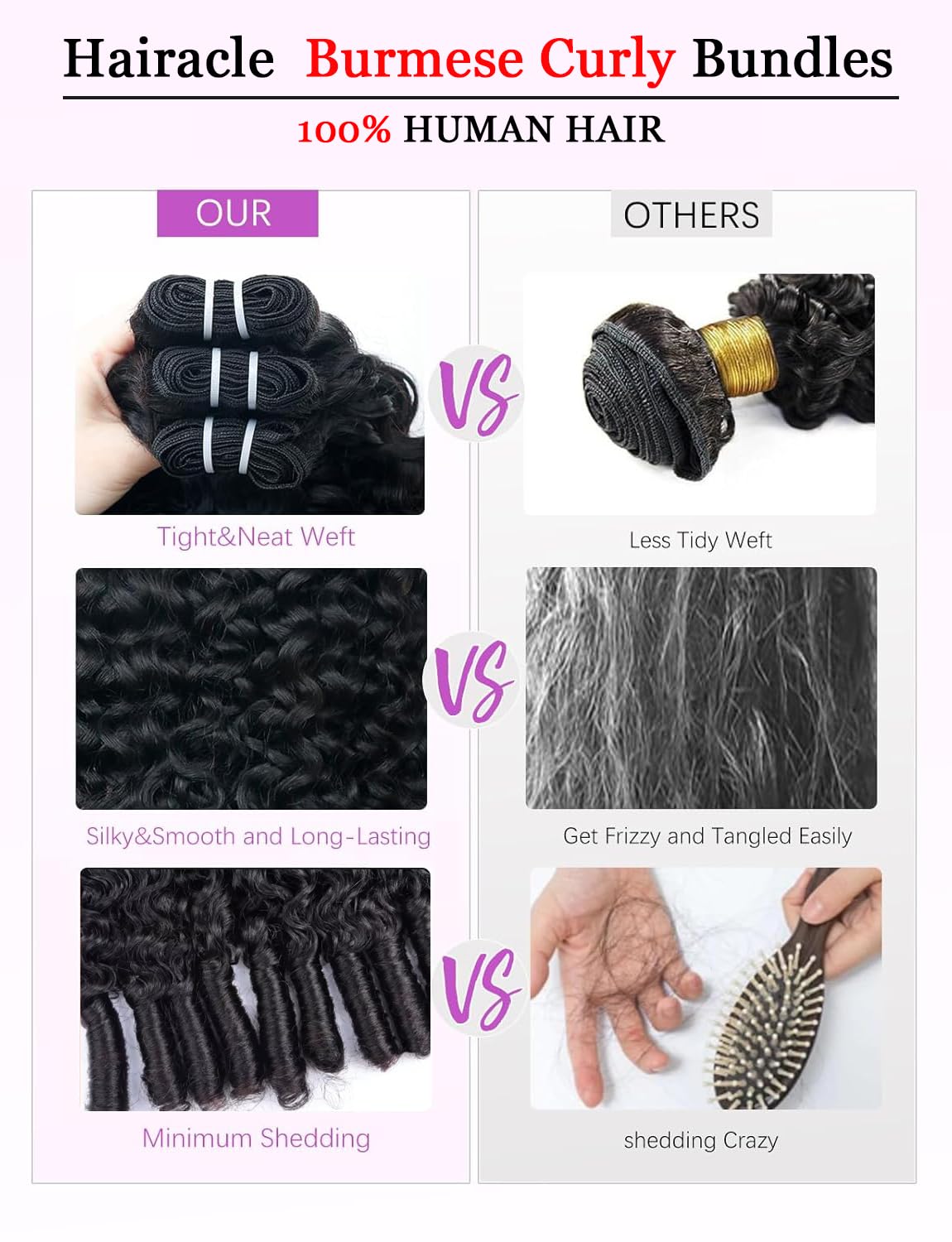 Burmese Curly Bundles Human Hair 18 20 22 24 inch 3c4a Quick Weave Bundles 100% Unprocessed Virgin Hair 16A Burmese Curly Bundles with Spiral Curly End Hair Extensions Natural Black Color