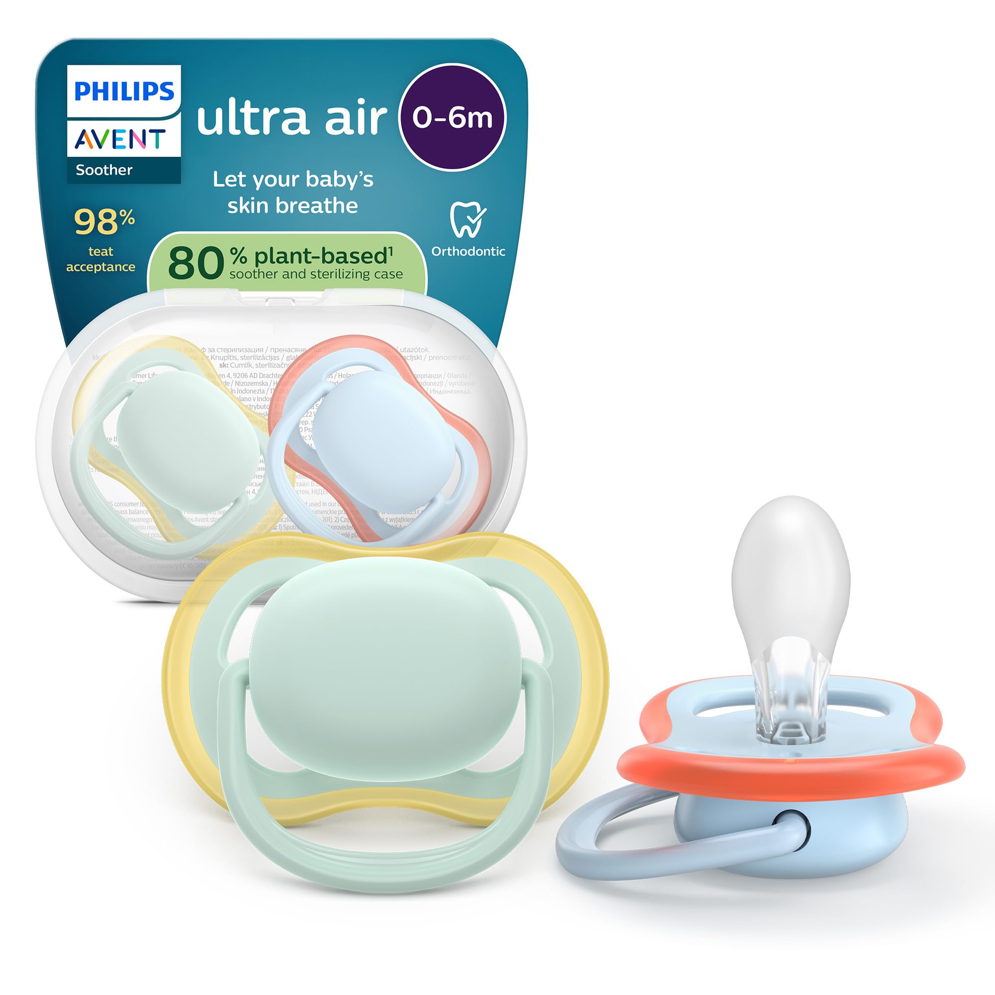 Philips Avent Ultra Air Pacifiers - Orthodontic Design, for