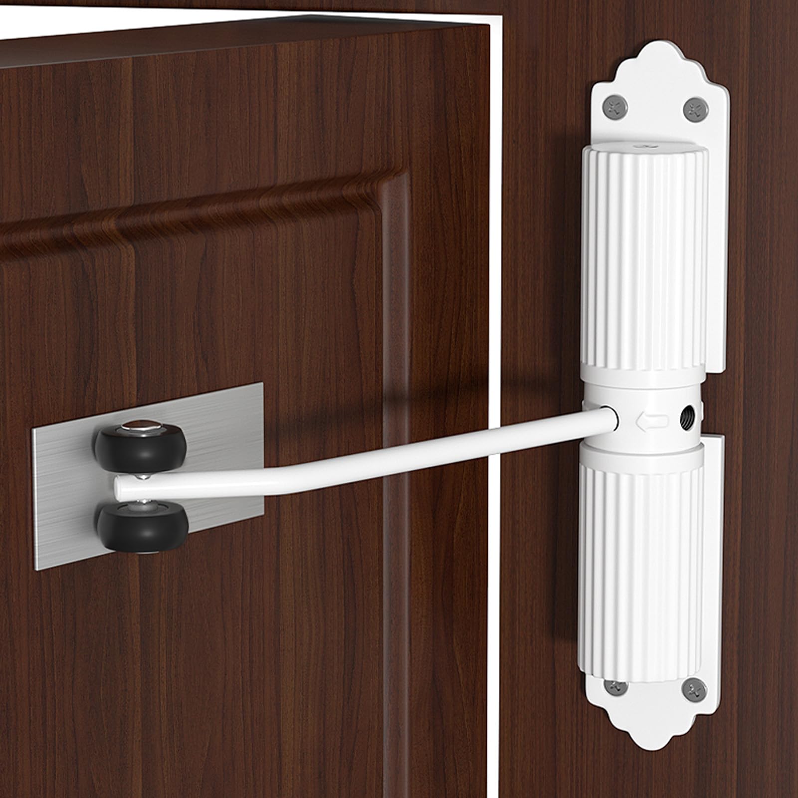 Vurlexat Automatic Door Closer, Zinc Alloy Safety Spring Door Closer 20-60kg Closing Door Hinge