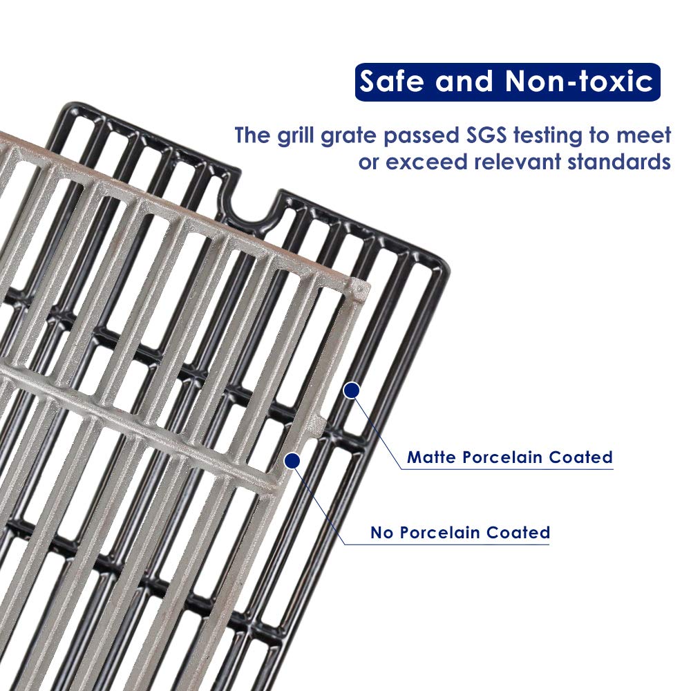 GFTIME Lot De 2 Grilles De Cuisson En Fonte 43 X 21 Cm Pour CharBroil Gas2Coal 330, Charbroil