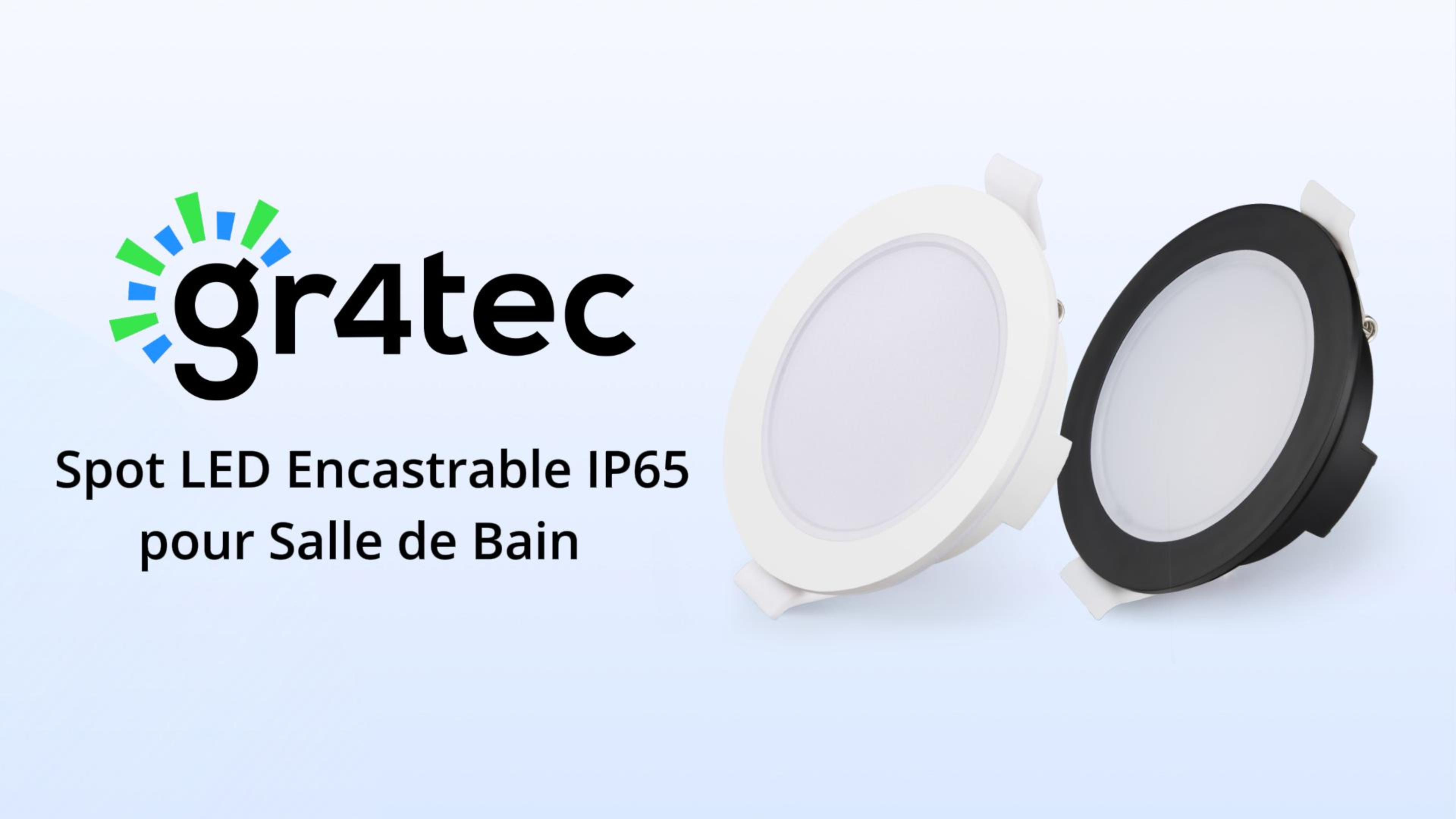 Spot LED Encastrable Gr4tec IP65 - Lot De 20 - Dimmable 2700K 6W - Extra Plat 35mm - Pour Salle De Bain/Cuisine