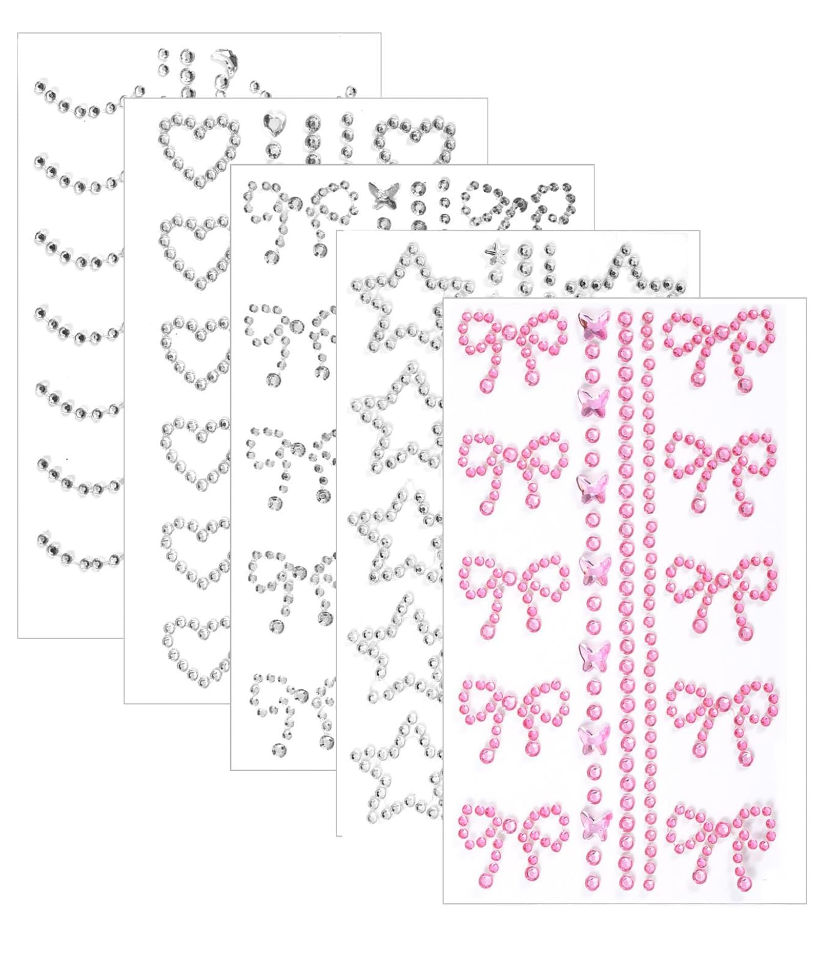 5pcs Rhinestone Stickers, Face Stickers, Rhinestones, Suitable for Party Makeup, Holiday Events, DIY Crafts, Wedding Styling-image-36