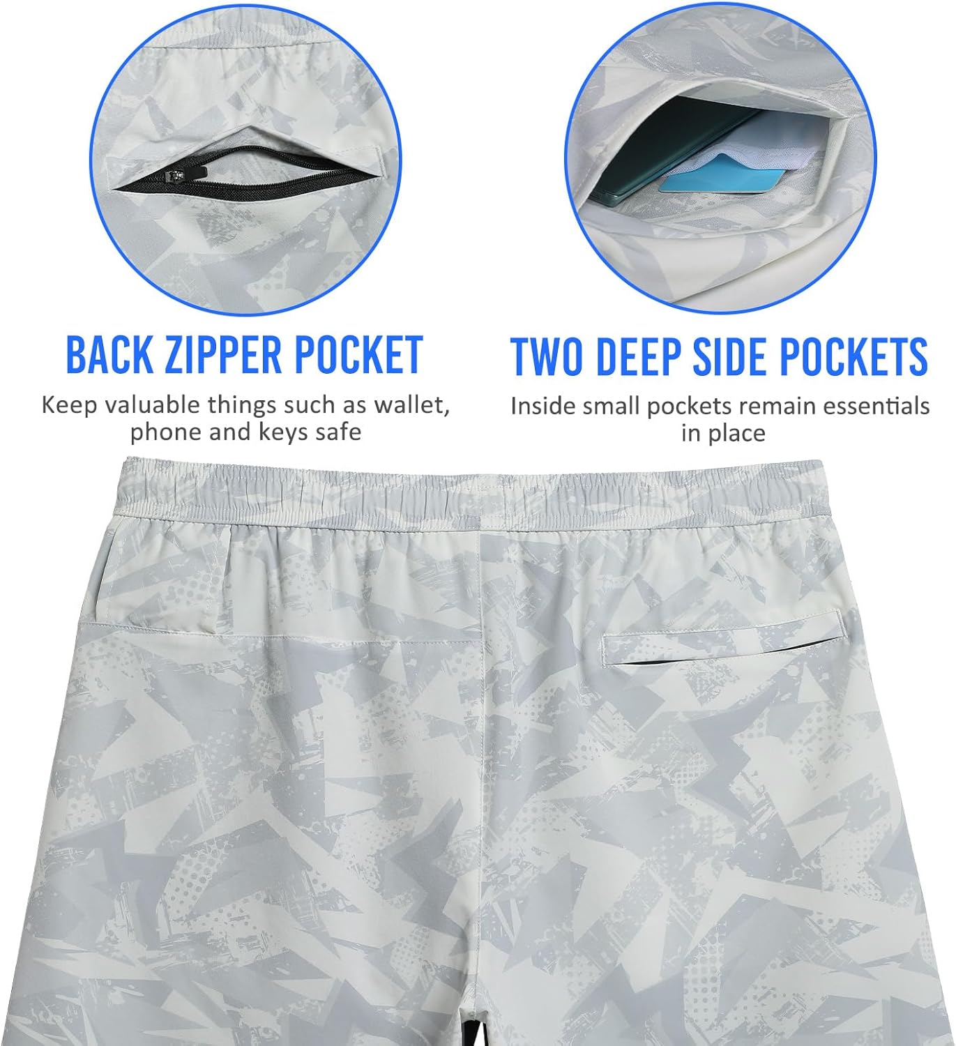 maamgic Mens Workout Shorts 2 in 1 Stretch 5" Gym Shorts Running Shorts with Compression Liner Zip Pocket - Image 5