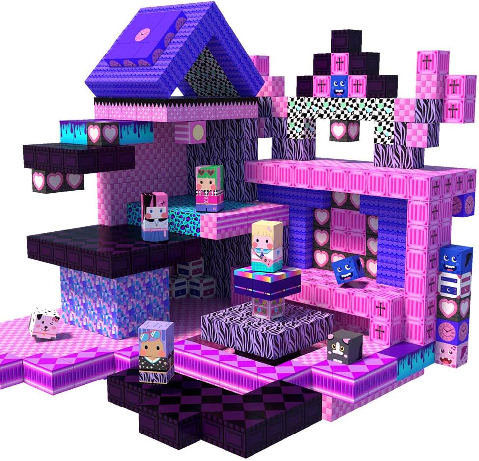 Winchoice 100PCS Magnetic Building Blocks for Kids, Magnet STEM Toys to Build Girl Stage