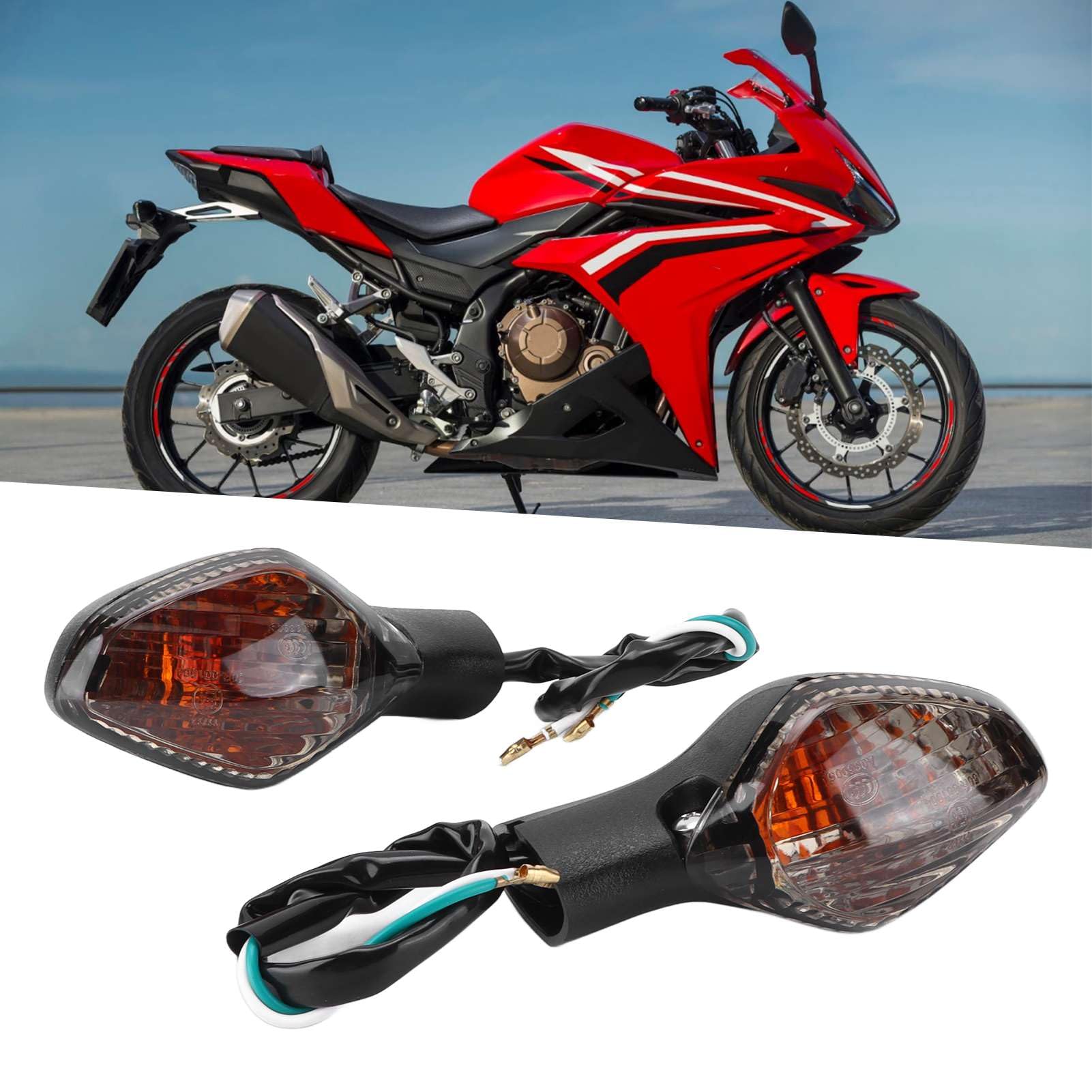 Aramox Motorcycle Turn Indicator,12V LED Turn Light Indicator Lamp Compatible with CBR500 CBR650 CTX700 CRF250L NC700 750 MSX12(Dark Brown)