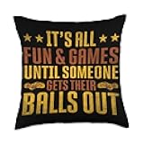 Funny Ball Python Gifts & Snake Shirts All Fun Until Someone Gets Funny Ball Python Throw Pillow, 18x18, Multicolor