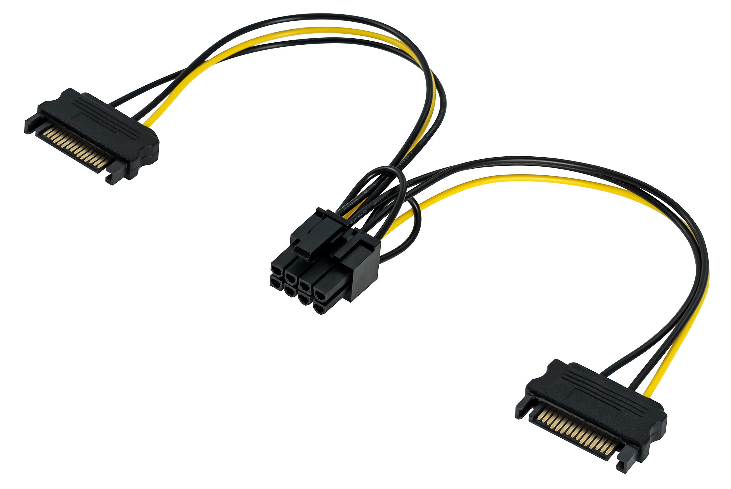 POPPSTAR 1x Adaptateur câble dédoubleur d'alimentation PCI-Express pour carte graphiques(2x connecteur alimentation Sata 15 bro