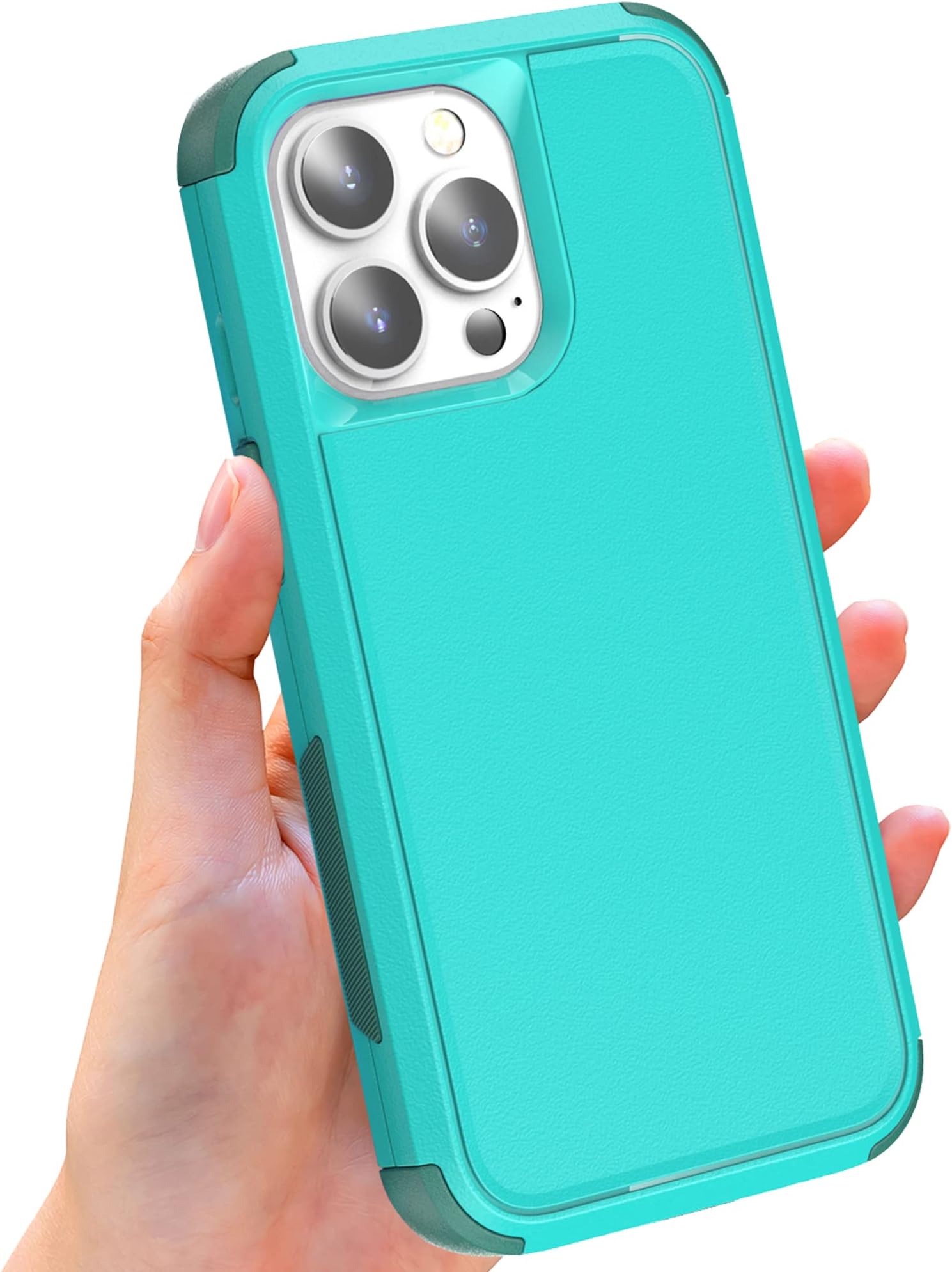 HONTECH Protective Case for iPhone 13 Pro Max, Heavy Duty Full Body Protection Military Grade [Shockproof] [Dust-Proof] Rugged Phone Bumper Case Cover 6.7 inch, Teal