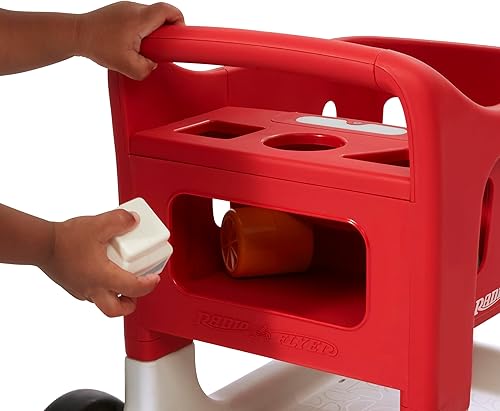 Miniatura 9 de Radio Flyer Escanea y clasifica el carrito de compras con luces y sonidos, andador de bebé con ruedas, carrito de compras rojo para niños a partir