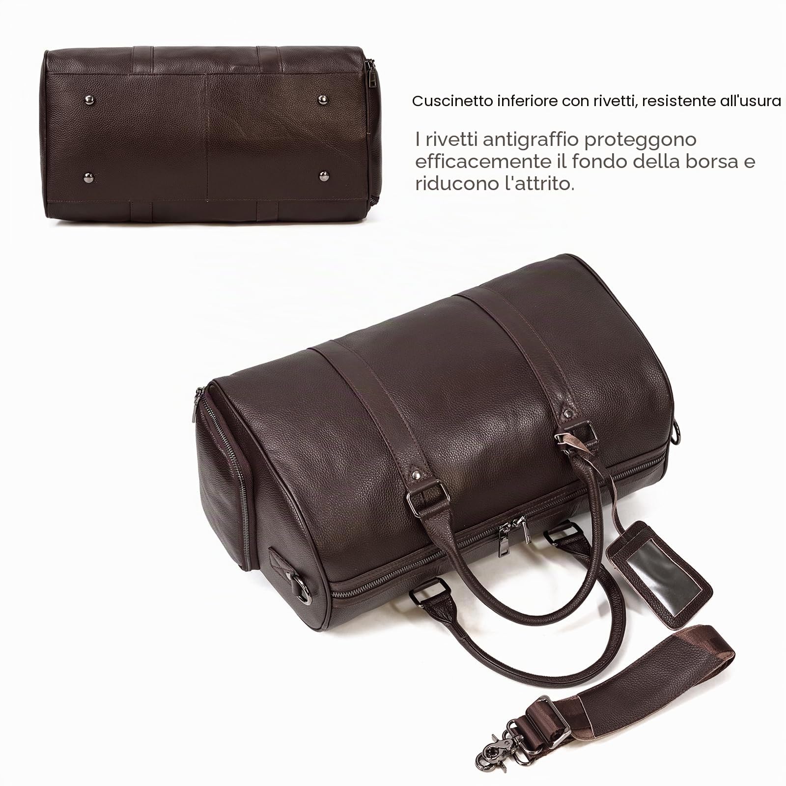Luufan Borsa da Viaggio in pelle Unisex Borsa da Viaggio Vintage