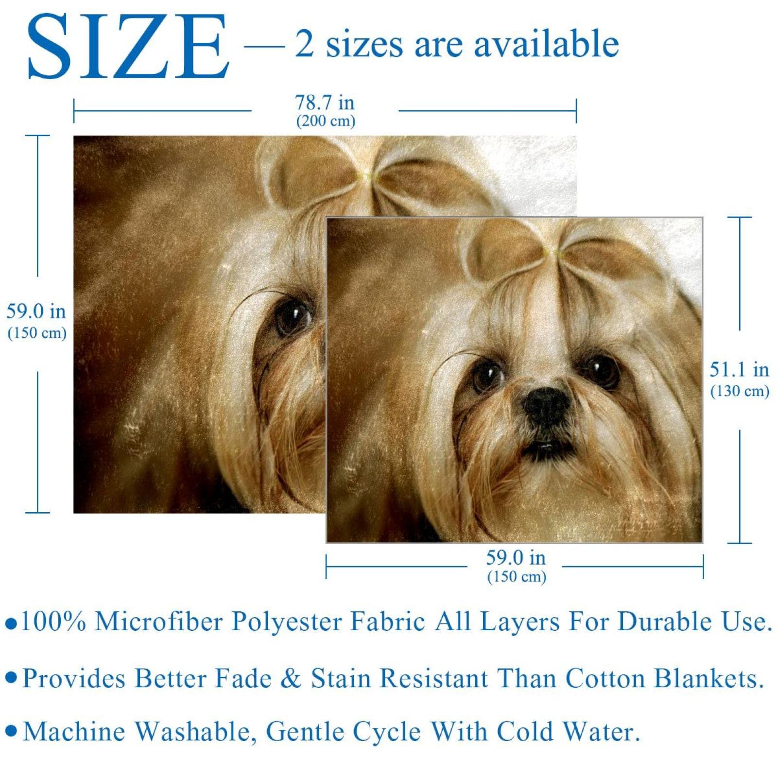 Manta de forro polar, súper suave, lujosa manta de cama Shih Tzu cachorro perro