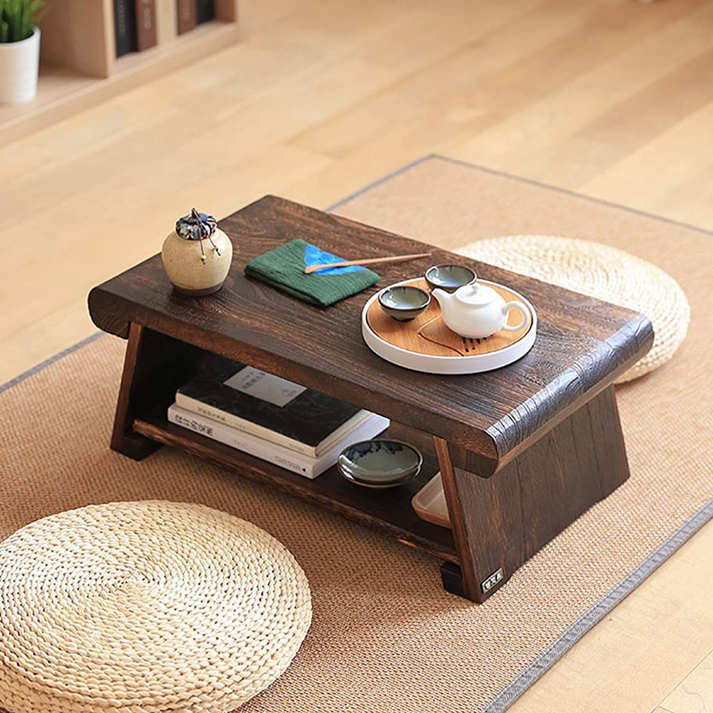 Amazon.com: JUNZAI Low Table, 2-Tier W/Storage Shelf, Retro