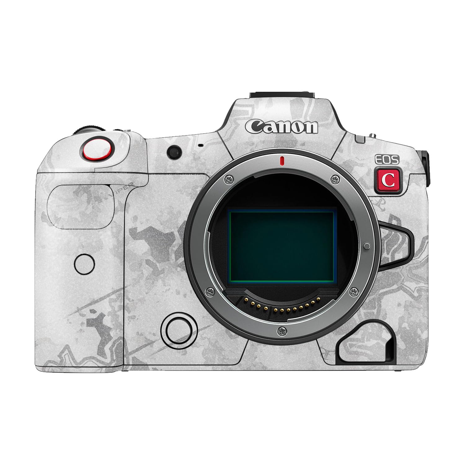 Glossy Glitter Camera Skin Compatible with Canon EOS R5C (2022) - Viper Snow - Premium 3M Vinyl Protective Wrap Decal Cover - Easy to Apply | Crafted in the USA by MightySkins