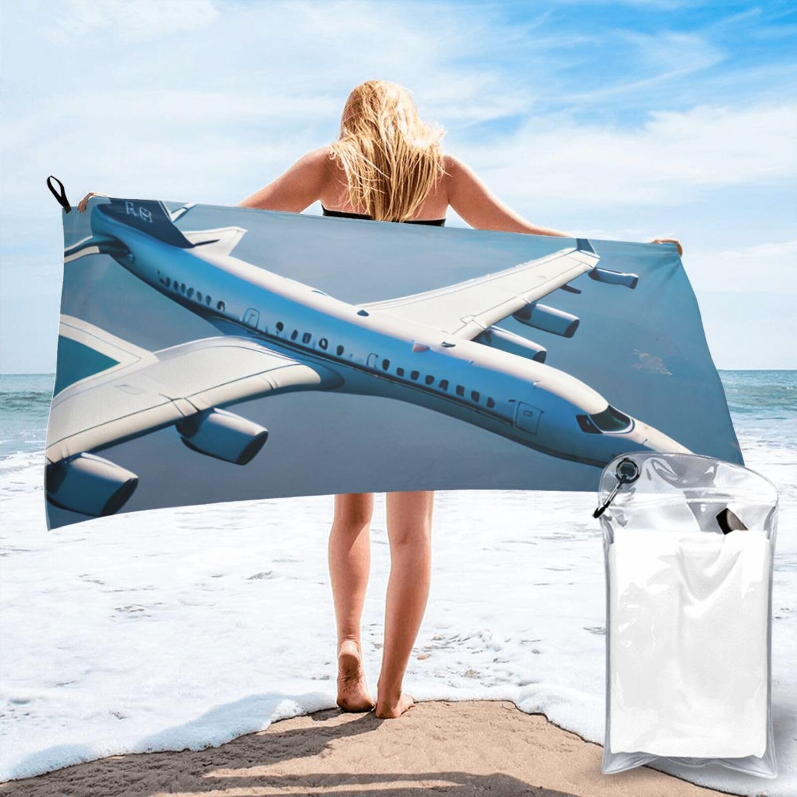 JBJGKHLP Airplanes Print Quick Dry Portable Towel For Beach Camping Hiking Yoga Fitness Outdoor Adventures
