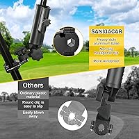Vista 5 de Soporte de paraguas de carrito de golf resistente, base de aluminio ajustable de 180° para cochecito, bicicleta, silla de ruedas, bicicleta, silla