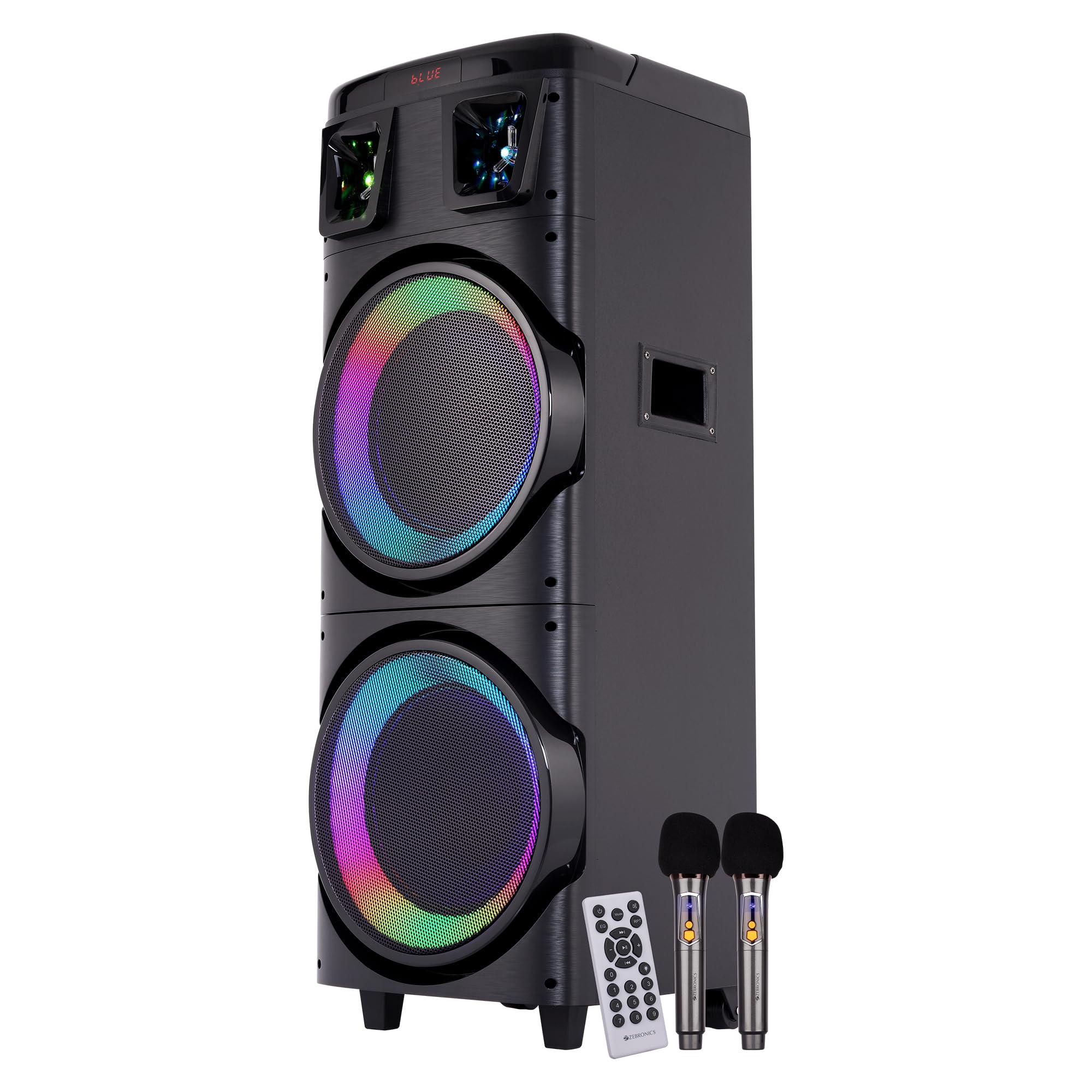 ZEBRONICS Buddy 400 Portable Party DJ Speaker with 220 Watts, Supports Bluetooth, USB, AUX, mSD, TWS, Voice Changing Wireless MIC, Karaoke Function, Up to 3h Backup, RGB LED Lights (B0CW9GCDLM) Amazon Price History, Amazon Price Tracker