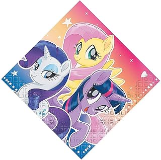 Fun Express - My Little Pony Beverage Napkins, 16ct for Birthday - Party Supplies - Licensed Tableware - Licensed Napkins - Birthday - 16 Pieces