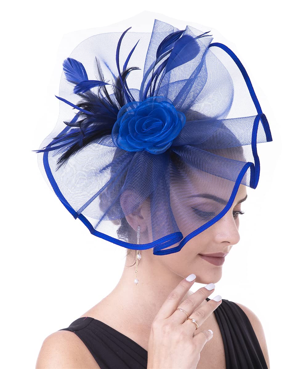 Lucky Leaf Girl Lady Hat Headwear Organza Church Feather Clip Fascinators Hat Wedding Party Cap for Women