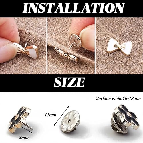 Miniatura 2 de TIHOOD Broche de perlas, 100 piezas, sin coser, instantáneo, extraíble, reutilizable, para cubrir, broches de diamantes de imitación para mujer, a