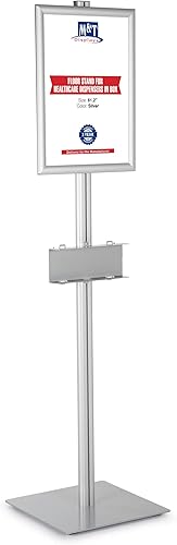 M&T Displays Soporte universal de suelo para caja de productos sanitarios, máscara facial, guante desechable, tejido facial, hospital, con carga