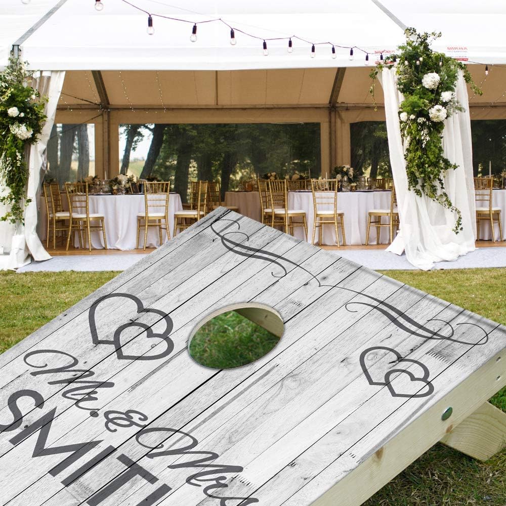 IT'S A SKIN 24x48 Inch Cornhole Board Wraps - Your Custom Design Upload - Pack of 2 Decals for Cornhole Game Boards - Bean Bag Toss Vinyl Cover Stickers - with 1 Dry Erase Marker and Scoreboard