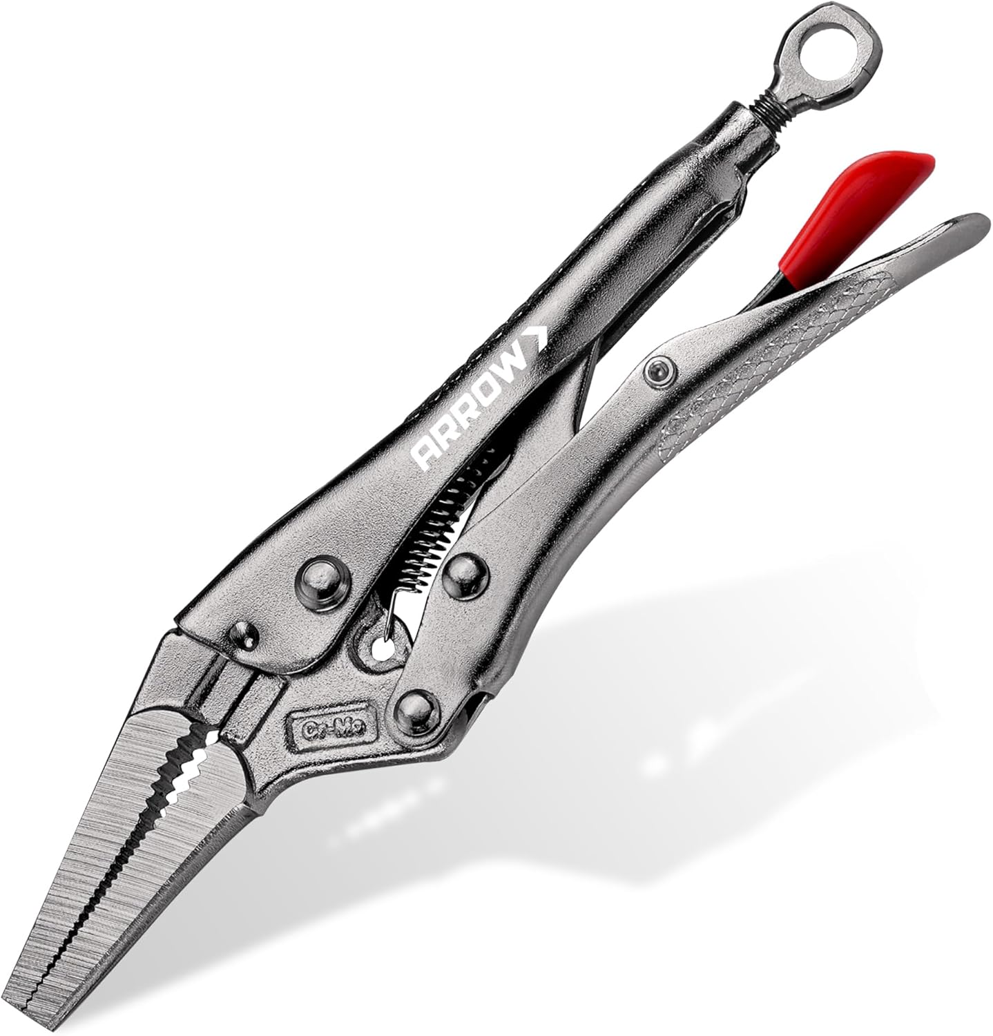 ARROW 9.5 in Needle Nose Locking Pliers, CR-MO Jaw, Long Nose Locking Pliers, Adjustable Clamping Pressure with Through-Hole Screw, Trigger Release, Ideal for Tight Spaces