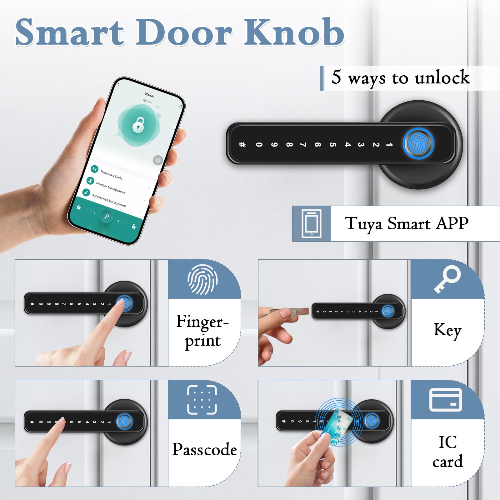 Fingerprint Door Lock - Smart Keypad & App Control -2