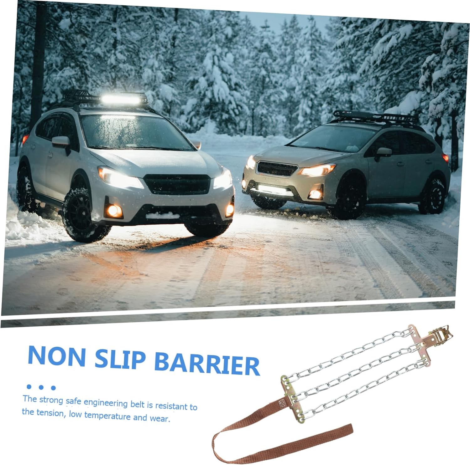 Toyvian 8pcs Tire Skid Chain Snow Chains for Car High Durability and Low Noise Performance