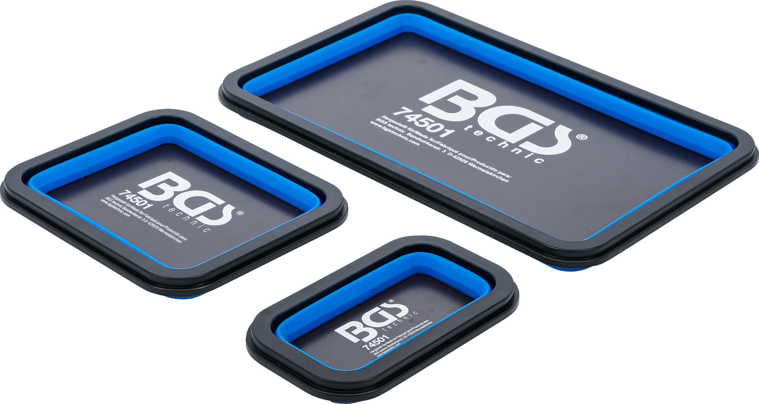 BGS 74501 | Serie di vaschette magnetiche | silicone | pieghevole | 3 pz.