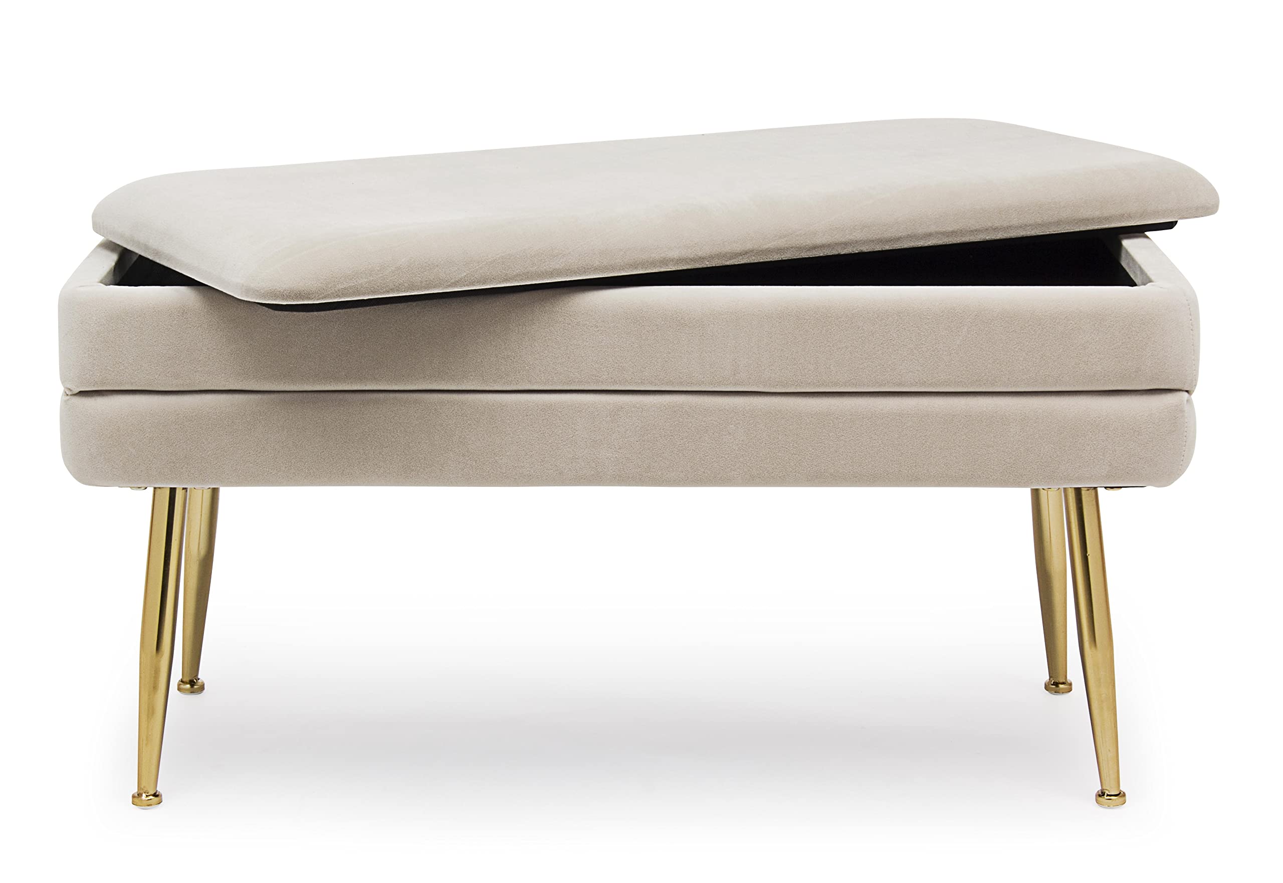 Fashion Commerce - Banco contenedor Pavlina, Beige, 80 x 38 x 42 cm