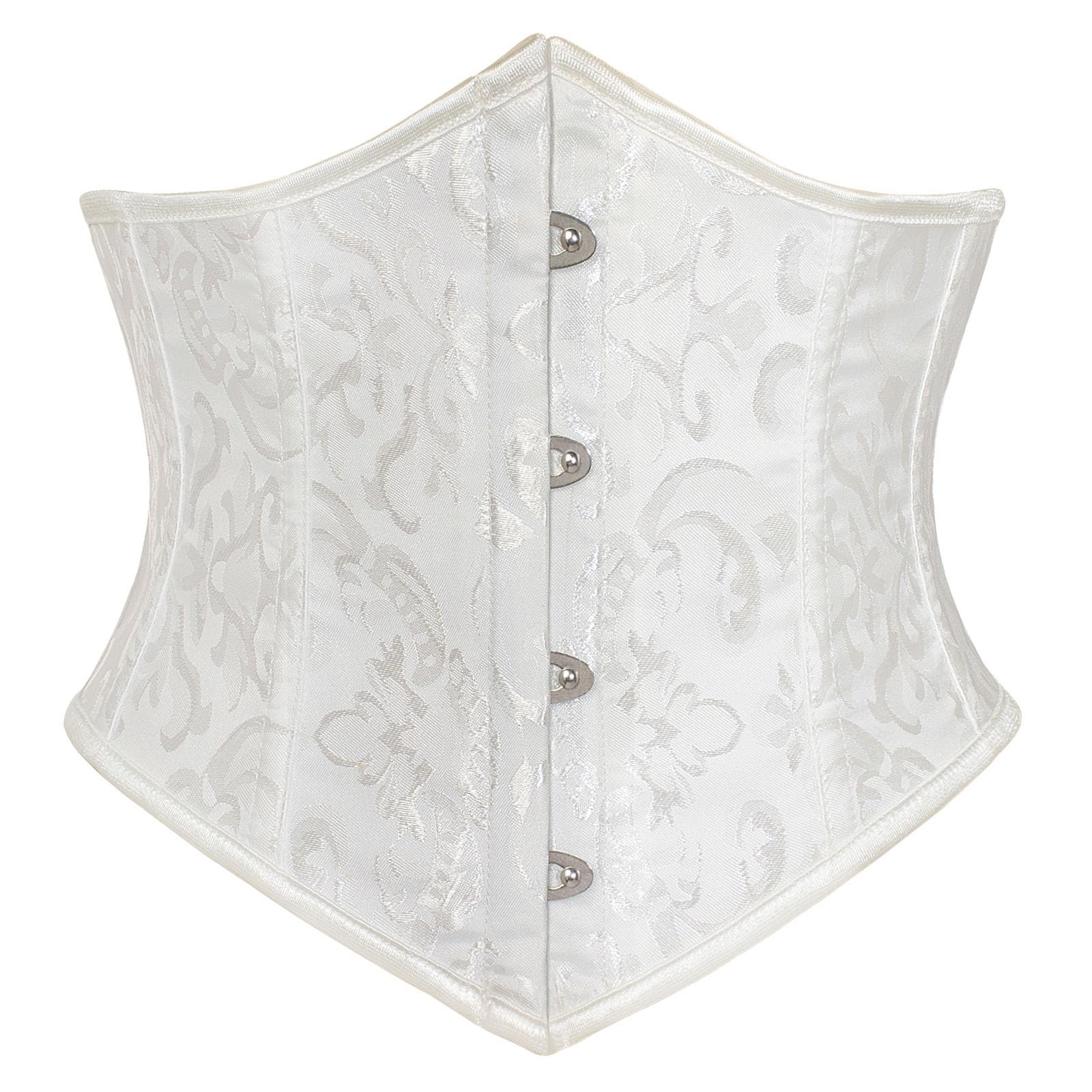Scarlet Darkness Corset Belt for Women Fishbone Wide Waist Corset Pirate Belt, White Jacquard, 12