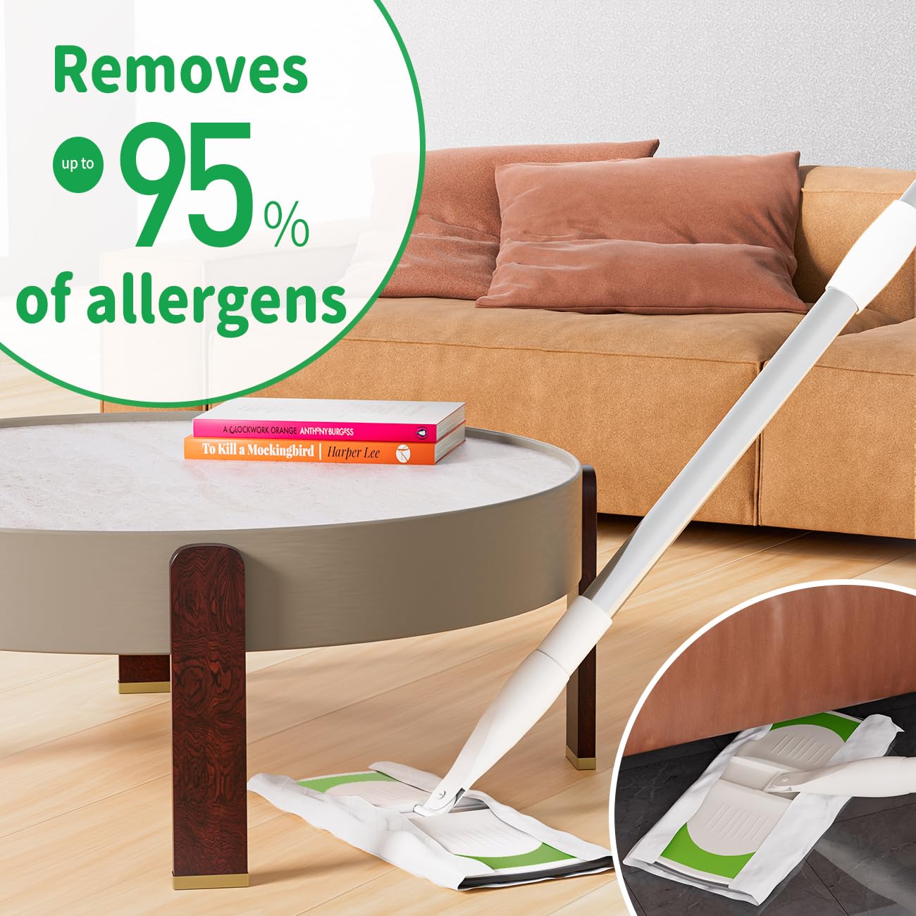 Joy Cruise Sweeper 2-in-1 Trocken- und Nassreinigungsgerät, professionelles Bodenwisch- und Kehrset enthält 1 Kehrmaschine, 40 trockene Wischtücher, 6 feuchte Wischtücher