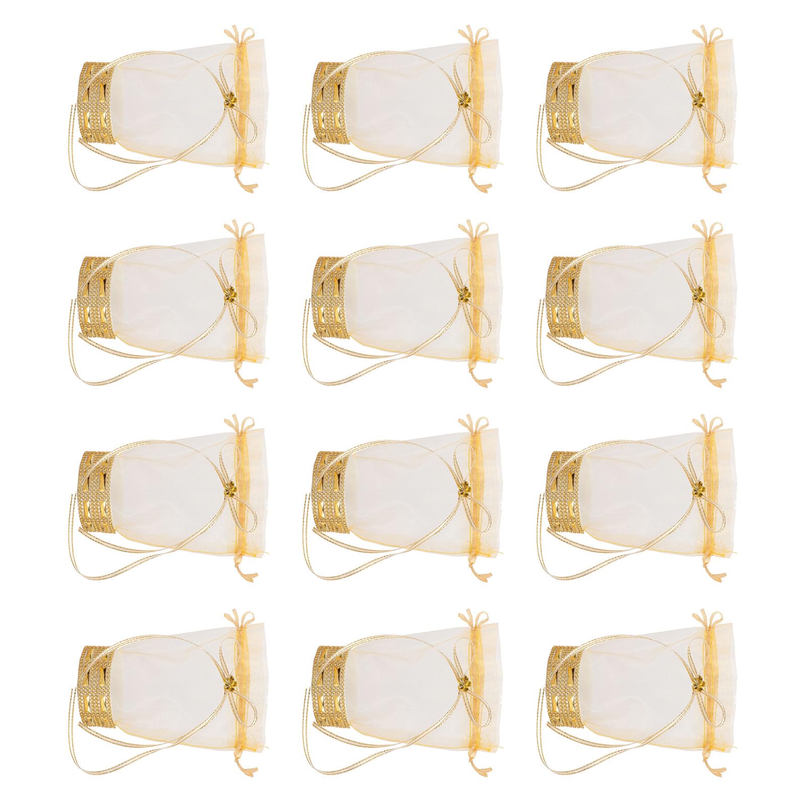 XISAOK 12Pcs Clear Organza Bags 15x13cm Candy Bag Jewelry Pouches with for Wedding Birthday Baby Showers,Drawstring Pouch